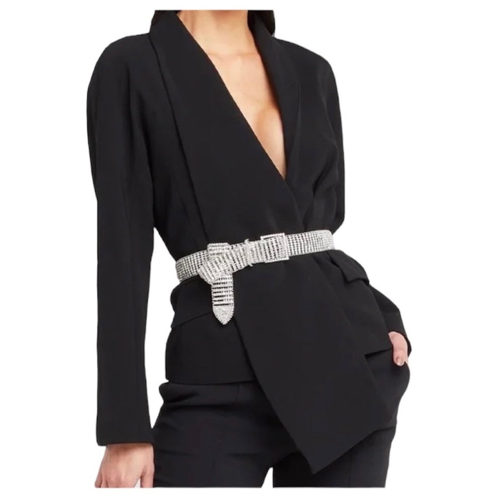 Few Moda Black Asymmetrical Cropped Jacket